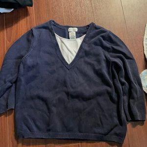 White stag layered sweater